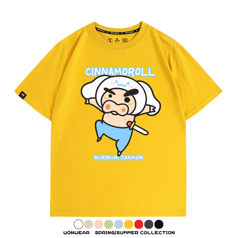 三麗鷗x蠟筆小新肥嘟嘟左衛門 親子情侶寬鬆短袖T