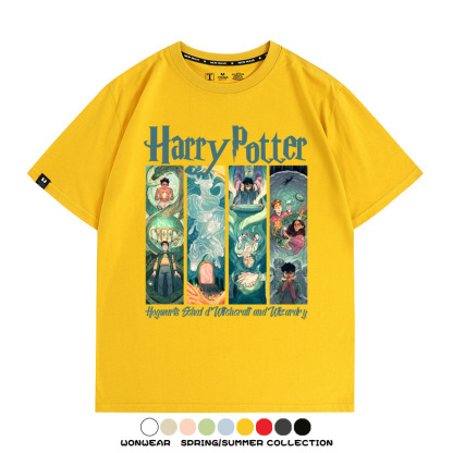 哈利波特四學院電影周邊短袖T恤