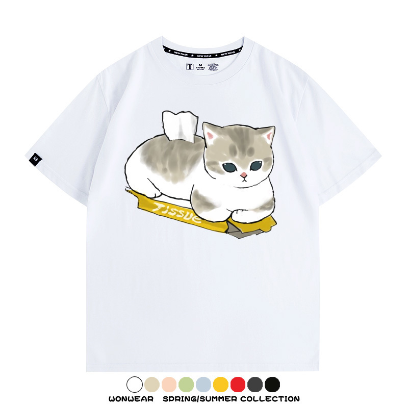 貓貓卡通Q版 親子情侶裝寬鬆短袖T