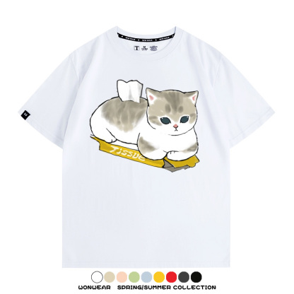 貓貓卡通Q版 親子情侶裝寬鬆短袖T