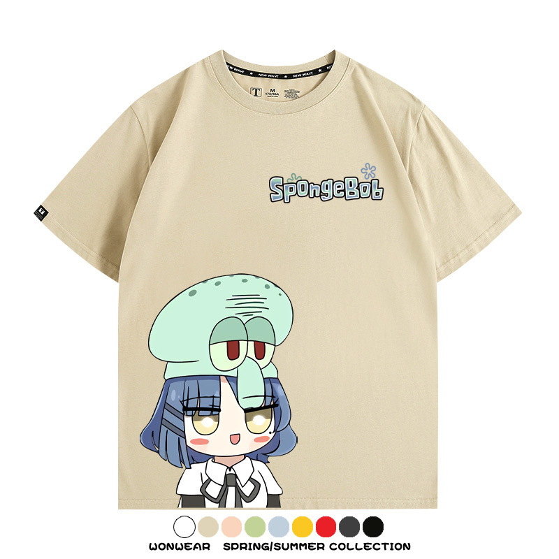 海綿寶寶x孤獨搖滾聯名 親子情侶寬鬆短袖T