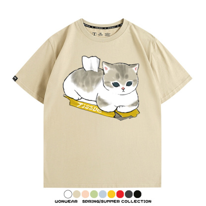 貓貓卡通Q版 親子情侶裝寬鬆短袖T