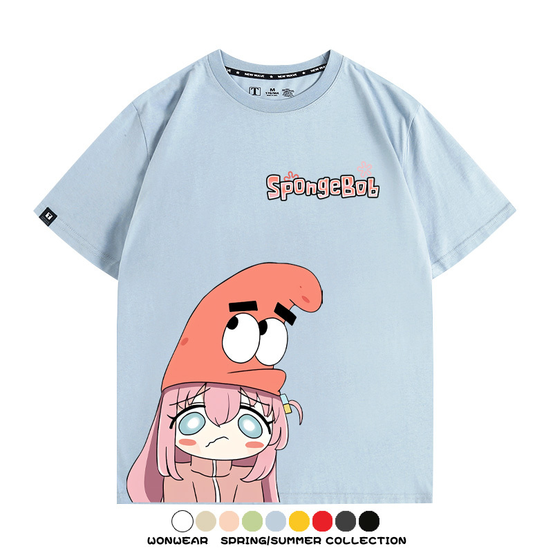海綿寶寶x孤獨搖滾聯名 親子情侶寬鬆短袖T