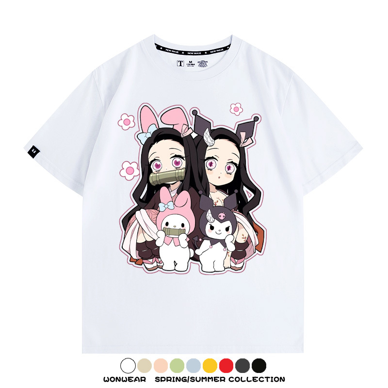 鬼滅之刃聯名三麗鷗 親子情侶裝寬鬆短袖T
