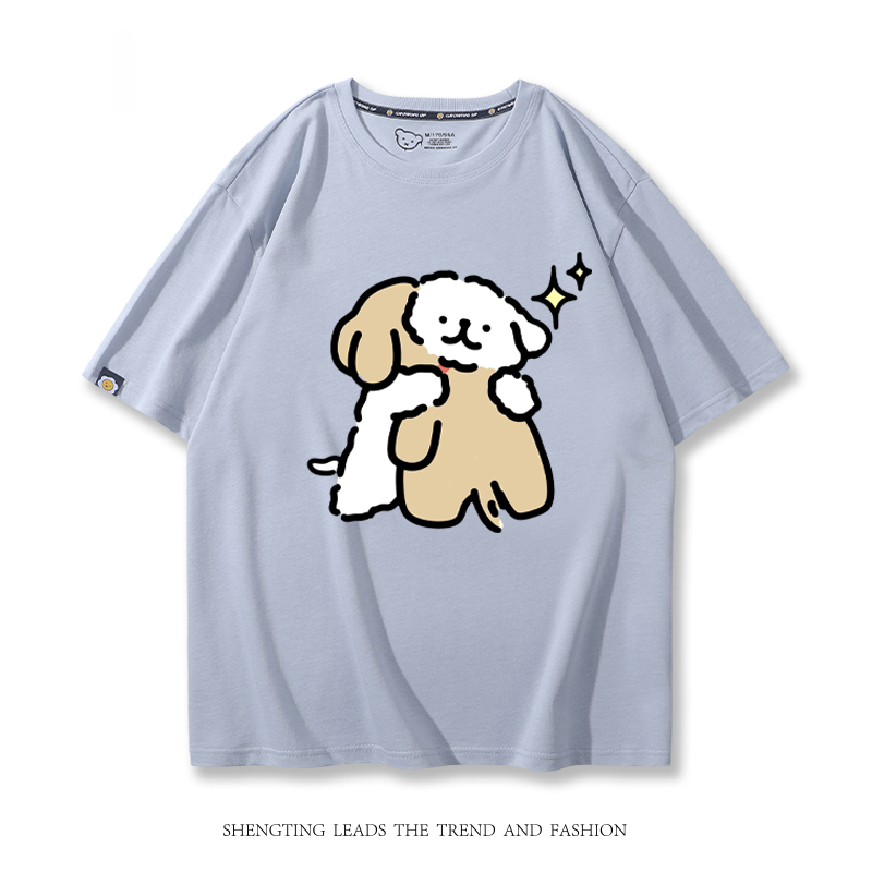 線條小狗 2024親子情侶男女同款 T恤