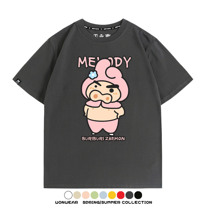 三麗鷗x蠟筆小新肥嘟嘟左衛門 親子情侶寬鬆短袖T