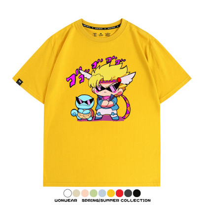 JOJO的奇妙冒險聯名寶可夢西撒傑尼龜T恤衫夏季情侶純棉短袖學生