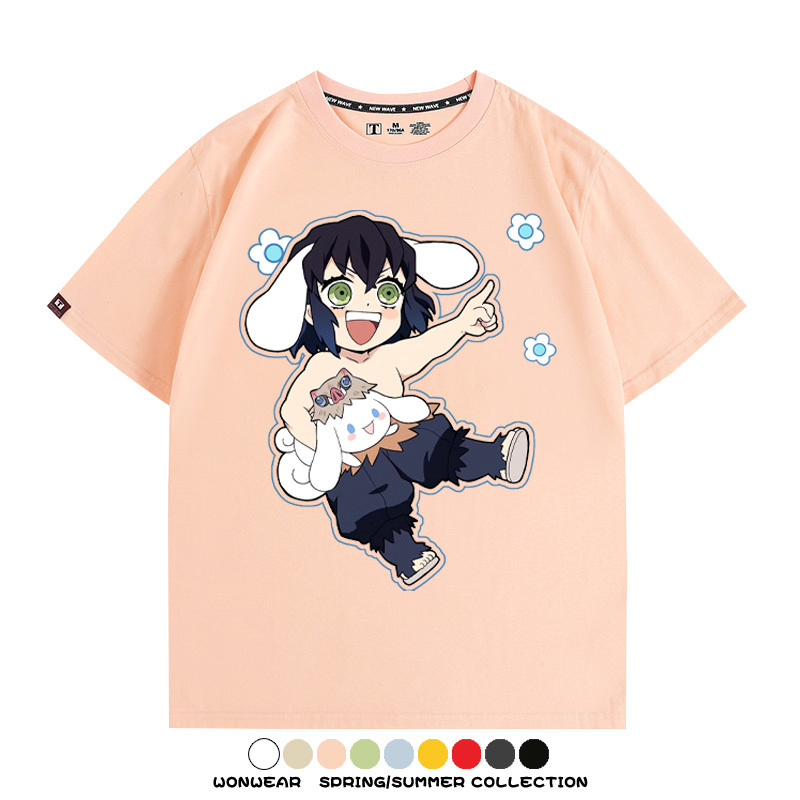 鬼滅之刃聯名三麗鷗 親子情侶裝寬鬆短袖T