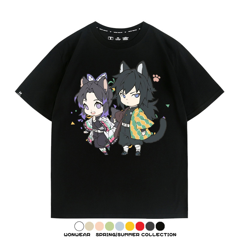 鬼滅之刃動漫周邊聯名  親子情侶裝寬鬆短袖T