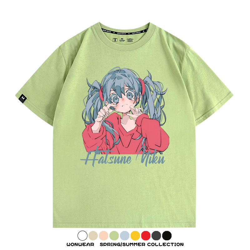 初音未來二次元卡通短袖miku日系街潮印花T恤衫夏季寬鬆時尚百搭