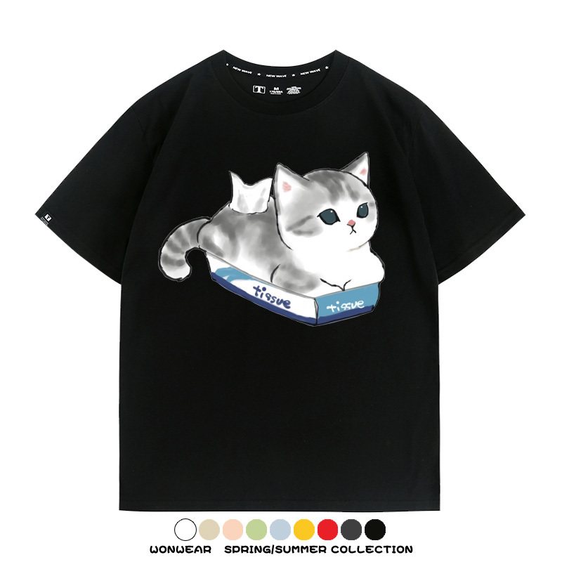 貓貓卡通Q版 親子情侶裝寬鬆短袖T