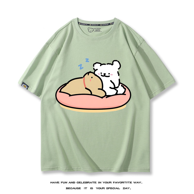 線條小狗 2024親子情侶男女同款 T恤