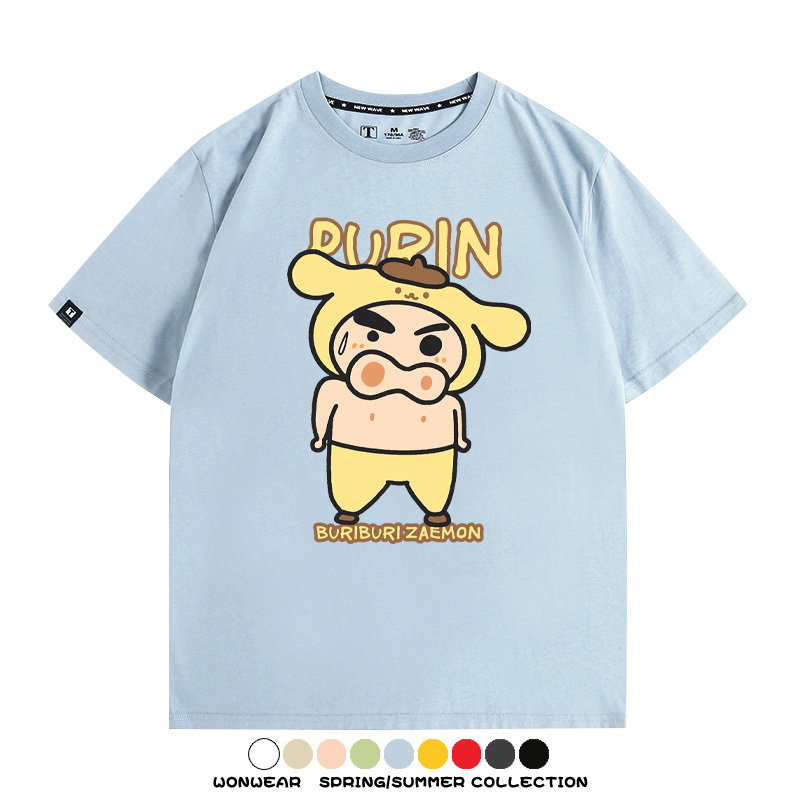 三麗鷗x蠟筆小新肥嘟嘟左衛門 親子情侶寬鬆短袖T