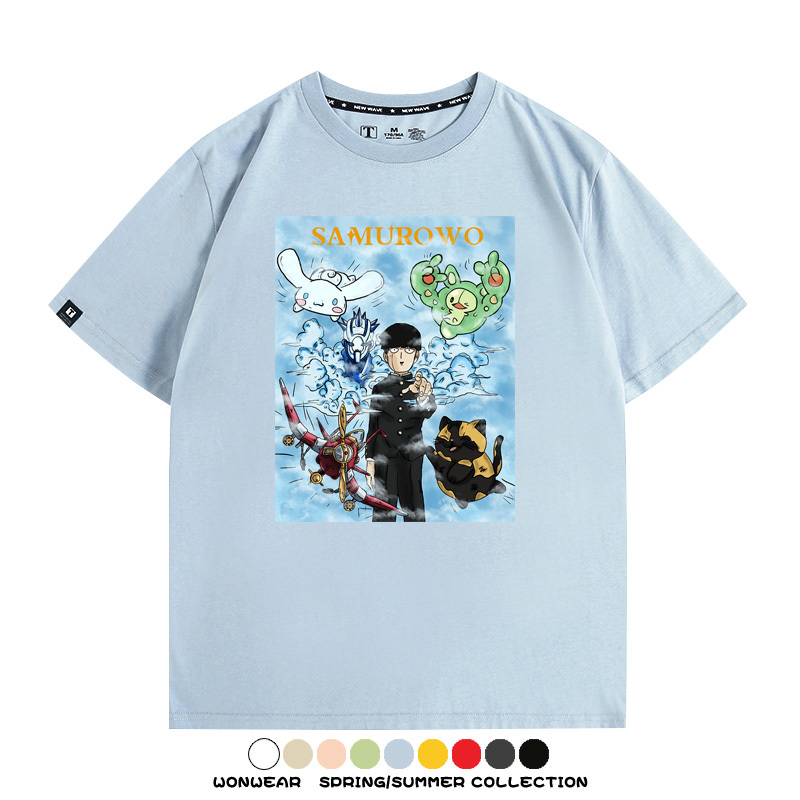 JOJO的奇妙冒險日系動漫二次元聯動款短袖夏季青少年男純棉T恤寬鬆