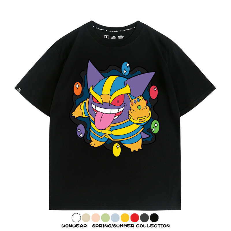 耿鬼斯寶可夢滅霸聯名 親子情侶裝寬鬆短袖T