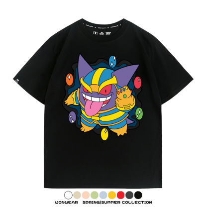 耿鬼斯寶可夢滅霸聯名 親子情侶裝寬鬆短袖T