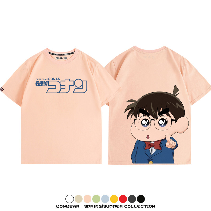 名偵探柯南蠟筆小新聯名 親子情侶裝寬鬆短袖T