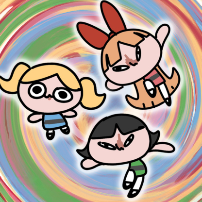 飛天小女警Q版經典動畫聯名 親子情侶裝寬鬆短袖T