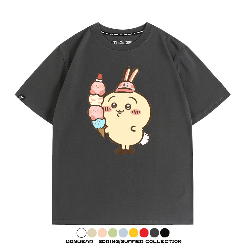 Chiikawa吉伊卡哇卡通烏薩奇COS星之卡比聯動短袖純棉T恤夏季寬鬆