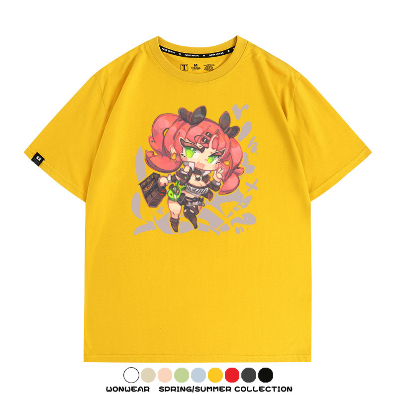 絕區零遊戲安比妮可可琳卡通Q版同款短袖夏季純棉T恤衫二次元COS