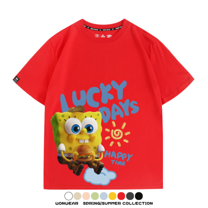 海綿寶寶派大星聯名 親子情侶寬鬆短袖T
