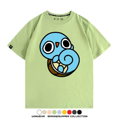 精靈寶可夢小火龍傑尼龜 親子情侶裝寬鬆短袖T