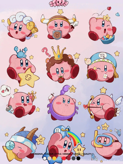 星之卡比任天堂遊戲周邊T恤十二星座生肖聯名款短袖夏季情侶上衣