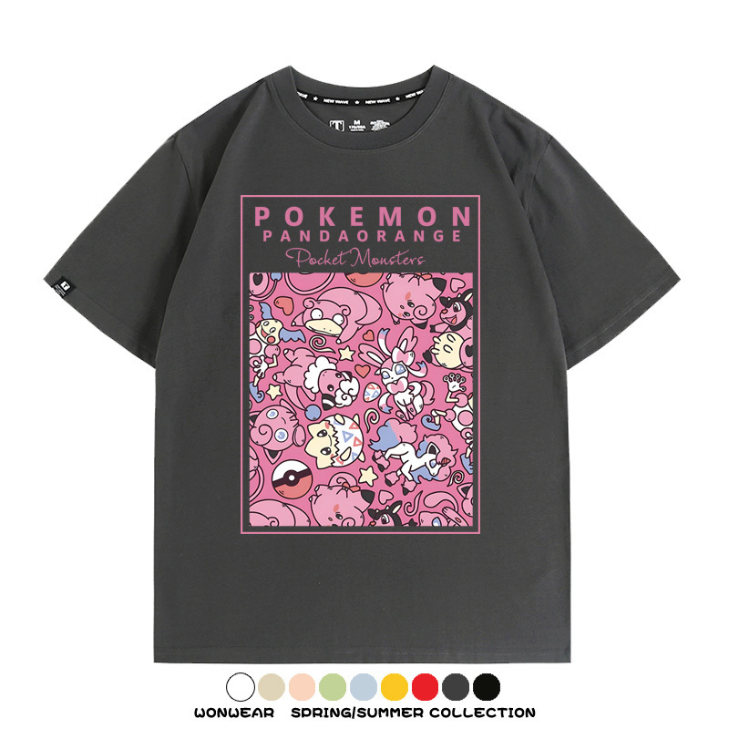 寶可夢遊戲任天堂T恤周邊胖丁呆呆獸潮流學生純棉短袖夏季男百搭