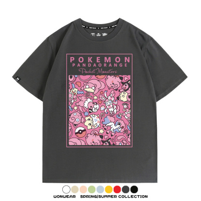 寶可夢遊戲任天堂T恤周邊胖丁呆呆獸潮流學生純棉短袖夏季男百搭
