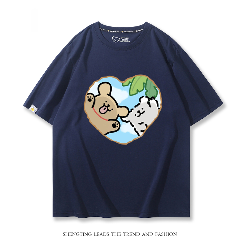 線條小狗 2024親子情侶男女同款 T恤