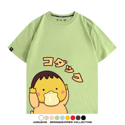 可達鴨cos蠟筆小新純棉t恤衫聯名卡通情侶裝周邊休閑短袖上衣服男