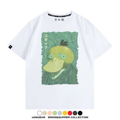 寶可夢可達鴨世界名畫聯名 親子情侶裝寬鬆短袖T