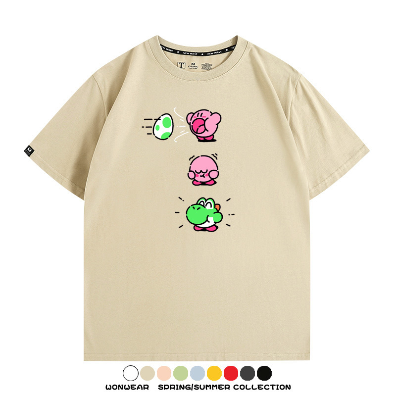 星之卡比遊戲 親子情侶裝寬鬆短袖T