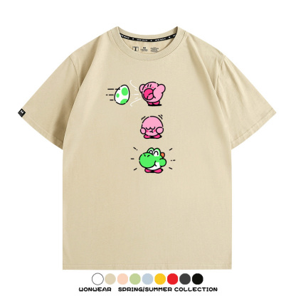 星之卡比遊戲 親子情侶裝寬鬆短袖T