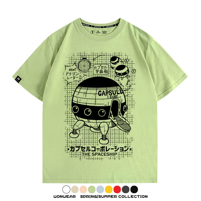 七龍珠宇宙船 親子情侶裝寬鬆短袖T