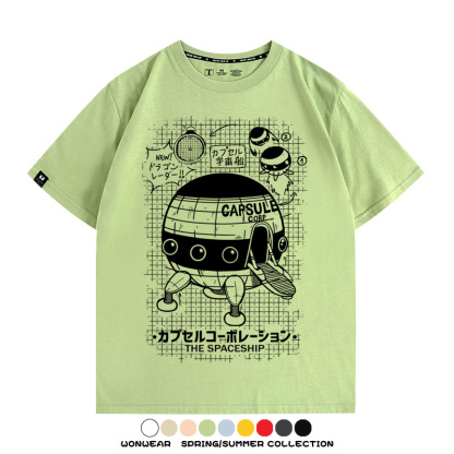 七龍珠宇宙船 親子情侶裝寬鬆短袖T