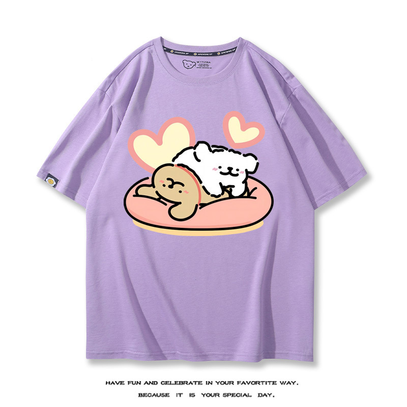 線條小狗 2024親子情侶男女同款 T恤