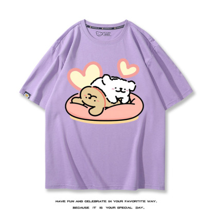 線條小狗 2024親子情侶男女同款 T恤