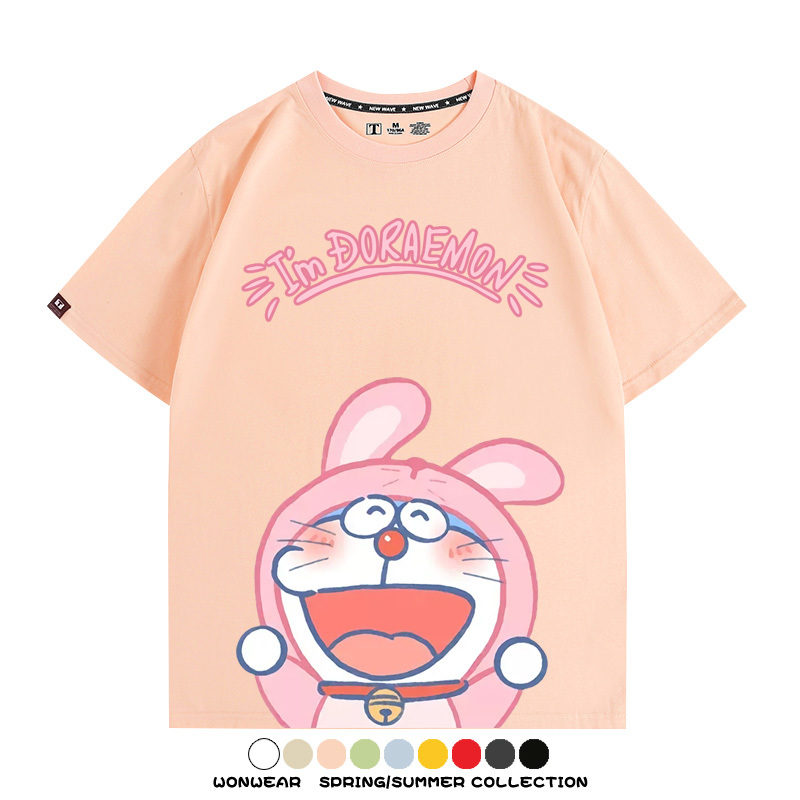 哆啦A夢小兔子聯名 親子情侶裝寬鬆短袖T