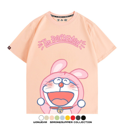 哆啦A夢小兔子聯名 親子情侶裝寬鬆短袖T