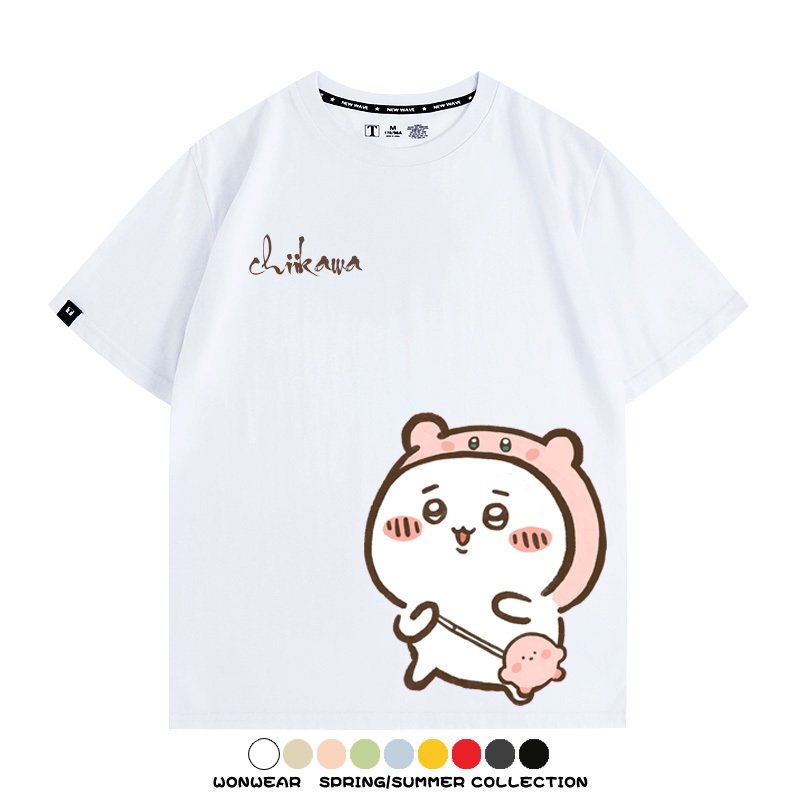Chiikawa吉伊卡哇卡通烏薩奇COS星之卡比聯動短袖純棉T恤夏季寬鬆