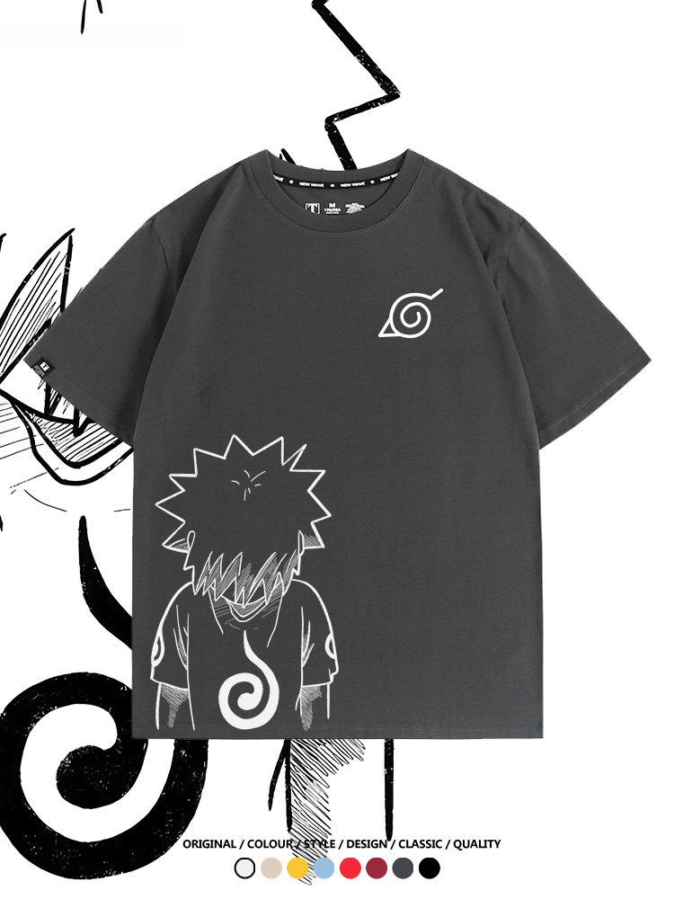 火影忍者鳴人童年同款聯名 親子情侶裝寬鬆短袖T