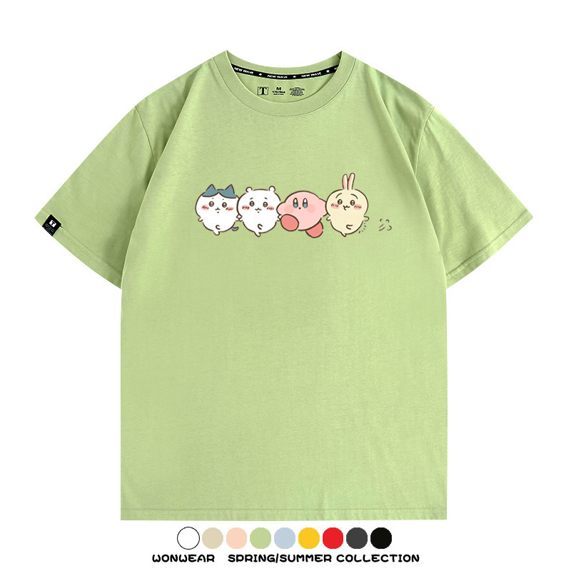 Chiikawa吉伊卡哇卡通烏薩奇COS星之卡比聯動短袖純棉T恤夏季寬鬆