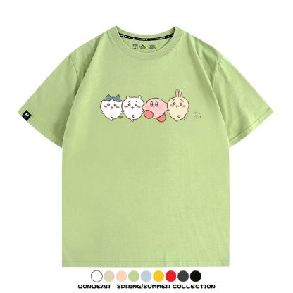 Chiikawa吉伊卡哇卡通烏薩奇COS星之卡比聯動短袖純棉T恤夏季寬鬆