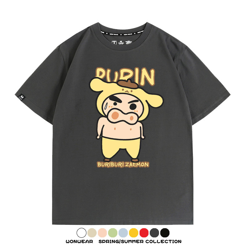 三麗鷗x蠟筆小新肥嘟嘟左衛門 親子情侶寬鬆短袖T