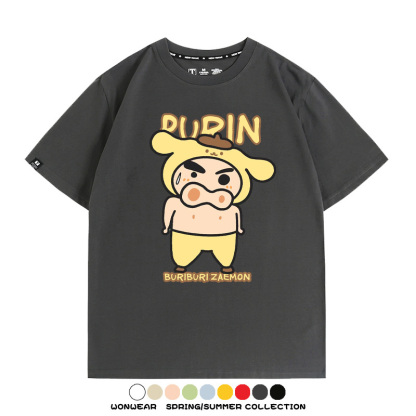 三麗鷗x蠟筆小新肥嘟嘟左衛門 親子情侶寬鬆短袖T