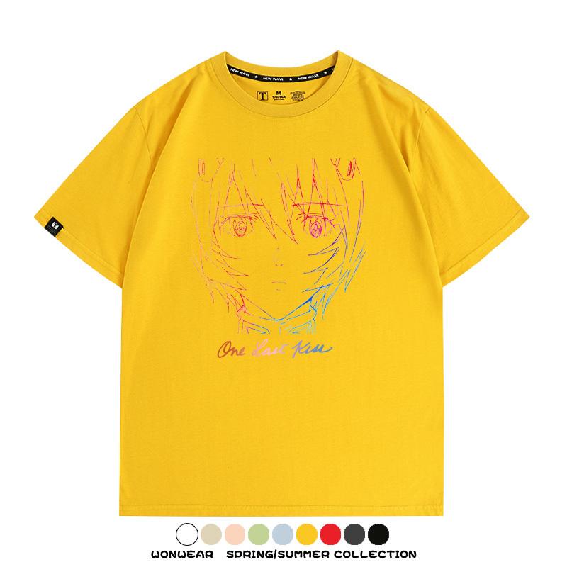 EVA新世紀福音戰士One Last Kiss專輯周邊短袖夏季純棉短袖T-shirt