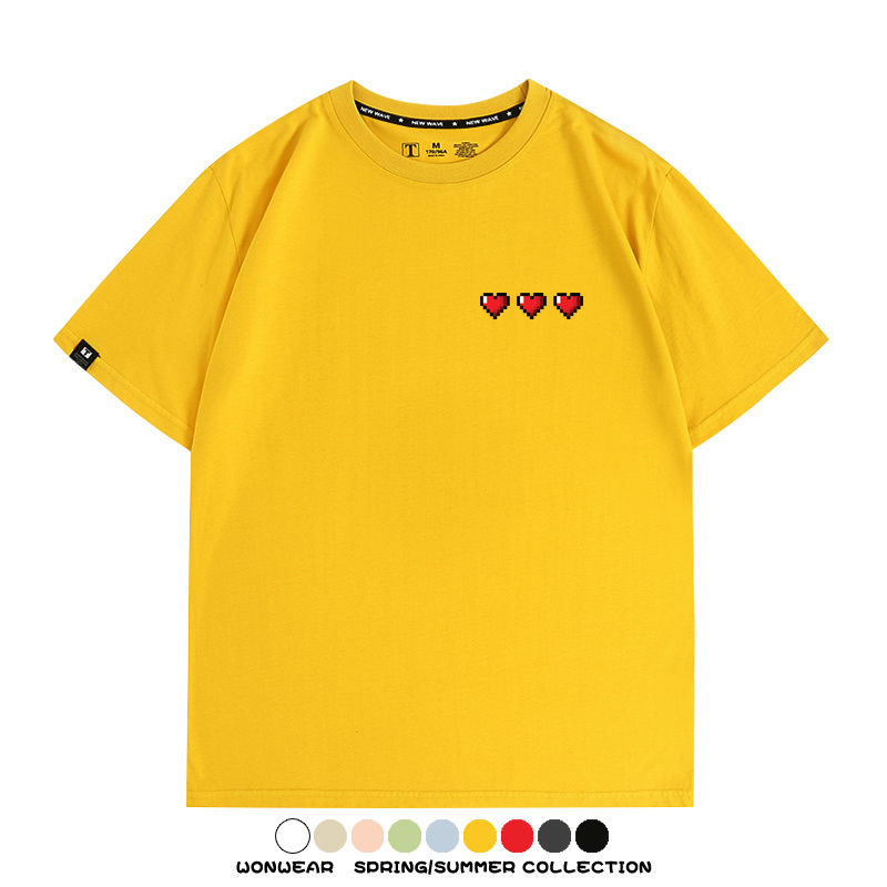 薩爾達傳說王國之淚經典紅心像素任天堂周邊短袖夏季男士純棉T恤