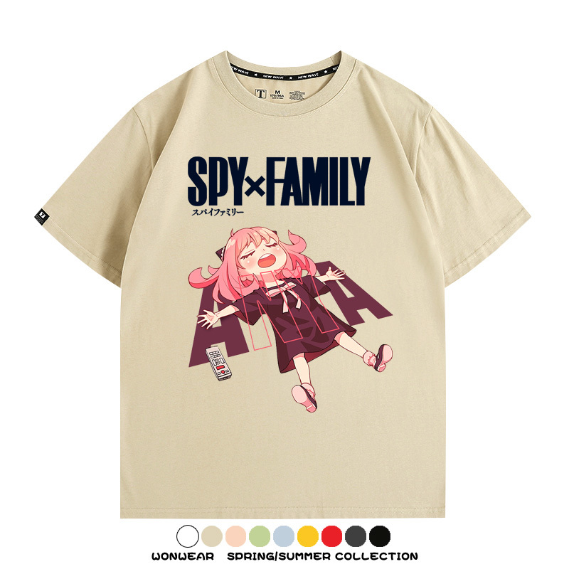 間諜家家酒動漫劇場版阿尼亞周邊短袖純棉學生上衣T恤衫夏季百搭