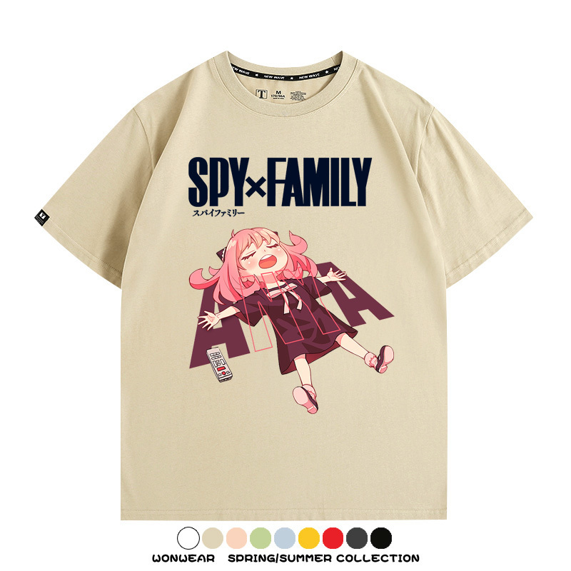 間諜家家酒動漫劇場版阿尼亞周邊短袖純棉學生上衣T恤衫夏季百搭